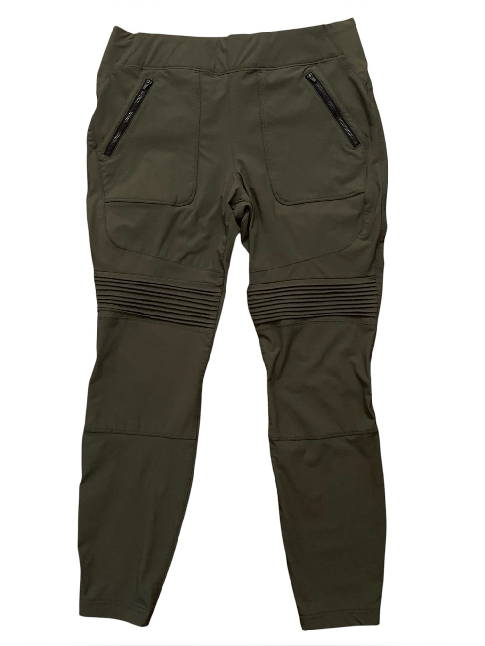 Duluth Trading Flexpedition Pull On Skinny Pants Womens 12 Jogger Stretch Green